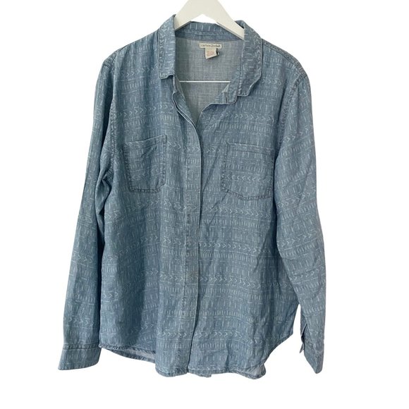 Carbon2Cobalt Tops Carbon 2 Cobalt Chambray Shirt Sundance Catalog